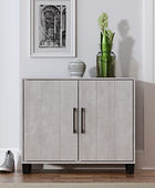 Galano 12 Pair Lucca 2 Door Shoe Storage Cabinet with Doors - Shoe Storage Entryway - Dusty Grey Oak - Galano Furniture