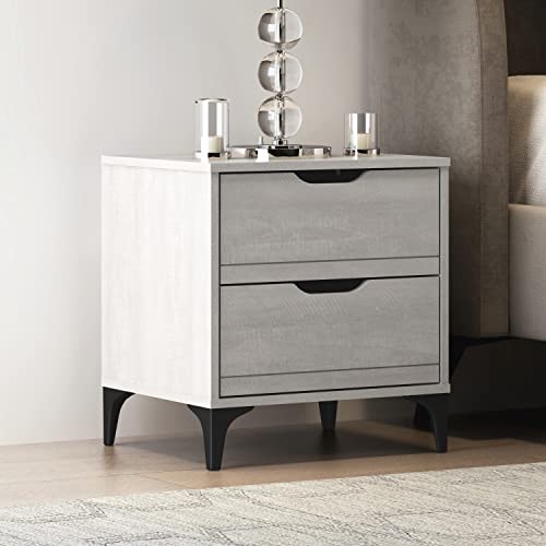 Galano Lilay Nightstand - Nightstand with Drawer - Nightstand Lamp - End Table - Side Table - Bedside Table - Drawer Glides - Engineered Wood - Easy Assembly - Dusty Grey Oak