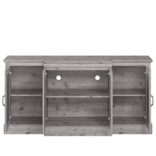 Galano Millicent Wide Sideboard with Shelves - Accent Cabinet with Storage - Sideboard Cabinet for Living Room, Bedroom, Office, Entryway - Easy Assembly - Mexican Grey