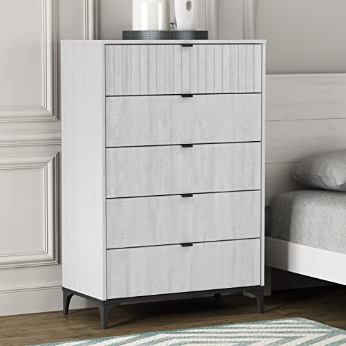 Galano Zaffy 5 Drawer Chest, Tall Dresser, Dresser with Storage, Chest of Drawers, Organizers and Storage Cabinet for Hallway, Entryway or Living Room