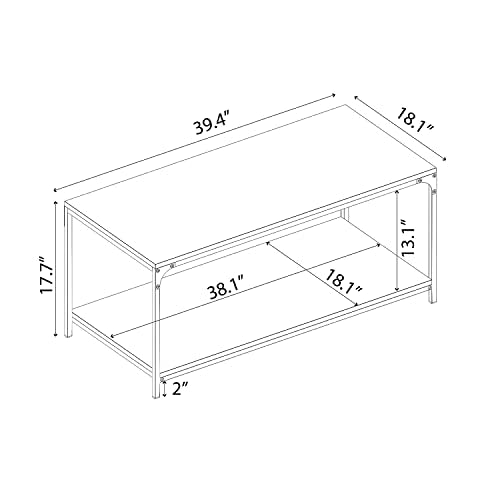 Galano Bowie Coffee Table - Table with Storage - Storage Cabinet for Hallway - Entryway or Living Room - Dark Grey Oak - Galano Furniture