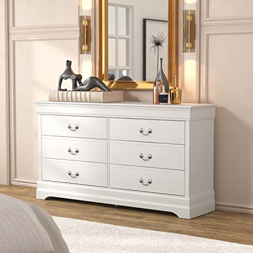 Galano Ireton Ultra Fast Assembly & Toolfree 6-Drawer Dresser - Chest of Drawers - Closet Organizers - Storage for Clothes - Dresser with Storage - Chest of Drawers - White - Galano Furniture