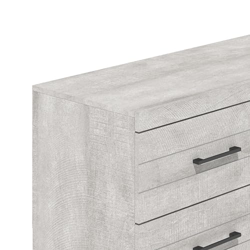 Galano Hamsper 6 Drawer Dresser Wide Dressers for Bedroom 6 Deep Drawers for Closet Organizer Tool-Less Ultra Fast Assembly with Interlock Drawer Feature Dusty Grey Oak