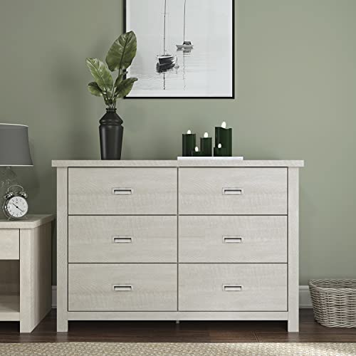 Galano Gresham 6 Drawer Dresser Large Wooden Dressers for Bedroom Organizer Wide Drawer Chest with Deep Drawers 16.46" D x 46.1" W x 32.32" H Dusty Grey Oak