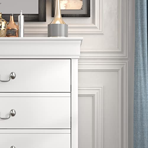 Galano Ireton Ultra Fast Assembly & Toolfree 5 Drawer Dresser - Dressers - Tall Chest of Drawers - Storage for Clothes - Storage Chest - White - Galano Furniture