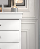 Galano Ireton Ultra Fast Assembly & Toolfree 5 Drawer Dresser - Dressers - Tall Chest of Drawers - Storage for Clothes - Storage Chest - White - Galano Furniture