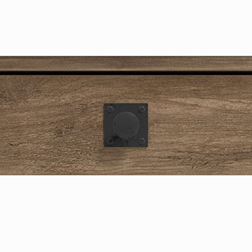 Galano Philia Square Storage Coffee Table with Drawer - Living Room Shelf - Hidden Storage - Distressed Rustic Wood Finish - (Knotty Oak) - Galano Furniture