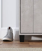 Galano 12 Pair Lucca 2 Door Shoe Storage Cabinet with Doors - Shoe Storage Entryway - Dusty Grey Oak - Galano Furniture