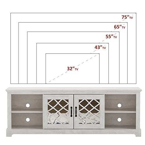 Galano Millicent 2 Door TV Cabinet, Media Storage, TV Cabinet, Living Room Storage, Shelves Entertainment Center, Living Room Media Console Cabinet Stand with 2 Doors and Shelves