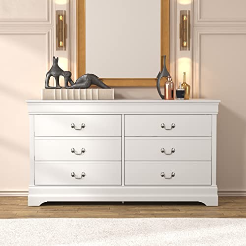 Galano Ireton Ultra Fast Assembly & Toolfree 6-Drawer Dresser - Chest of Drawers - Closet Organizers - Storage for Clothes - Dresser with Storage - Chest of Drawers - White - Galano Furniture