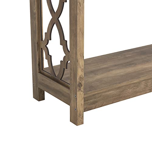 Galano Heron Console Table - Bookshelf with Storage - Entryway Table - Living Room Tables - Living Room Furniture - Side Table - End Table - Easy Assembly - Knotty Oak