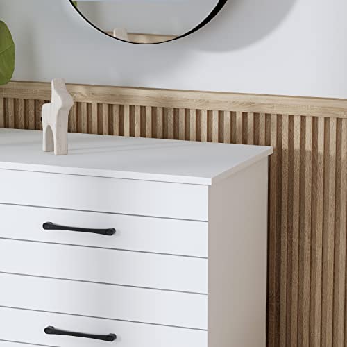 Galano Elis 6 Drawer Dresser Wide Dressers for Bedroom 6 Deep Drawers for Closet Organizer Tool-Less Ultra Fast Assembly with Interlock Drawer Feature Matt White