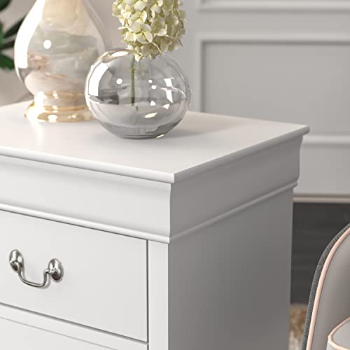 Galano Ireton Ultrafast Assembly & Toolfree 2 Drawer Nightstand - Storage End Table, Sofa Side Table - Bedside Lamp Table - Bedside Cabinet - Storage Cabinet - White - Galano Furniture