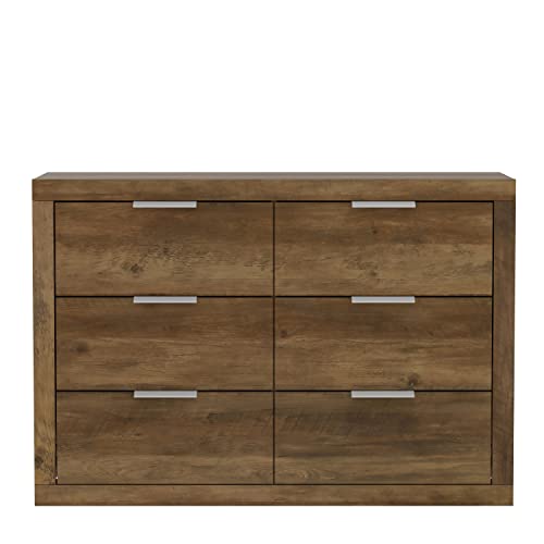 Galano Harlowin 6 Drawer Dresser - Dresser with Storage - Chest of Drawers - Organizers and Storage Cabinet for Hallway - Entryway or Living Room - Knotty Oak - Galano Furniture