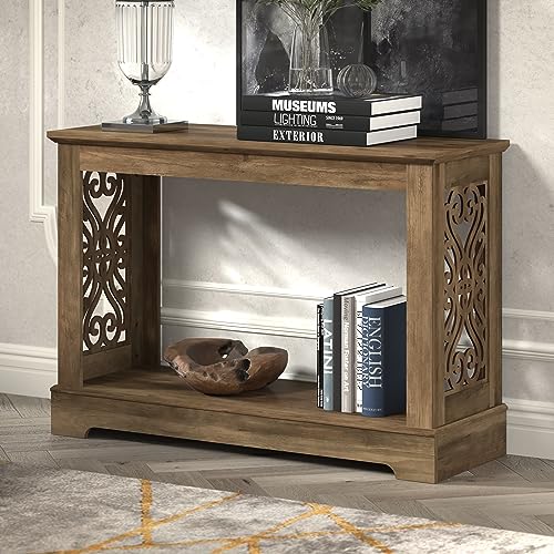 Galano Heron Mission Console Table - Console Table with Storage - Entryway Table - Living Room Tables - Side Table - End Table - Easy Assembly - Knotty Oak