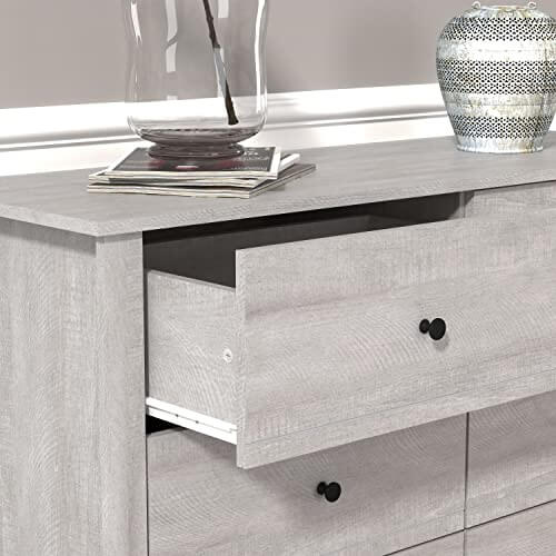 Galano - Genoa 6-Drawer Dresser - Chest of Drawers - Closet Organizers and Storage for Clothes - 16.5-Inch x 46.5-Inch x 31.5-Inch - Dusty Grey Oak - Galano Furniture