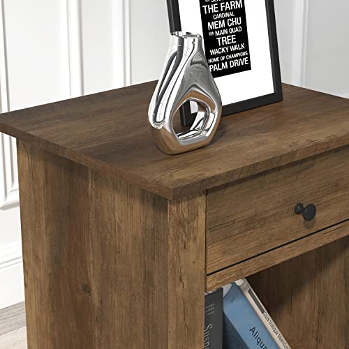 Genoa 1 Drawer Nightstand - Bedside Table Bedroom - Bedside Cabinet - Spacious Storage End Table - Sofa Side Table - Storage Cabinet Living Room Furniture - Knotty Oak - Galano Furniture