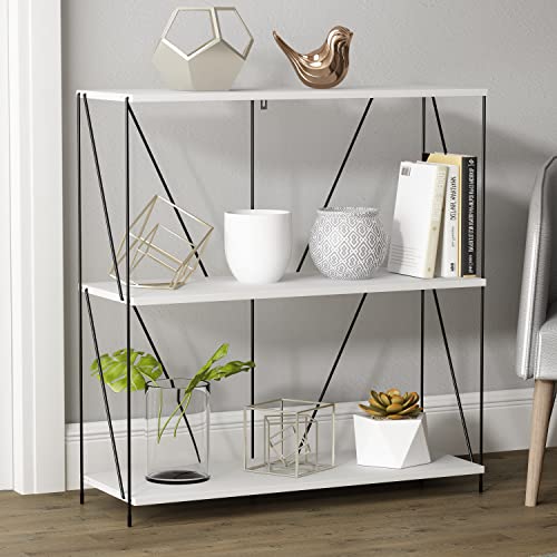 Galano Ezbo 3-Tier Wide Shelf - Entrance Table with Storage Shelves - Narrow 3-Tier Sofa Table - Foyer Table for Entryway - Modern Design Storage Cabinet for Hallway, Living Room, Kitchen - Galano Furniture