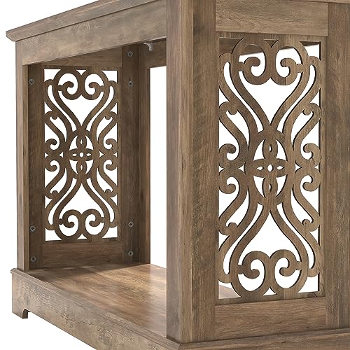 Galano Heron Mission Console Table - Console Table with Storage - Entryway Table - Living Room Tables - Side Table - End Table - Easy Assembly - Knotty Oak