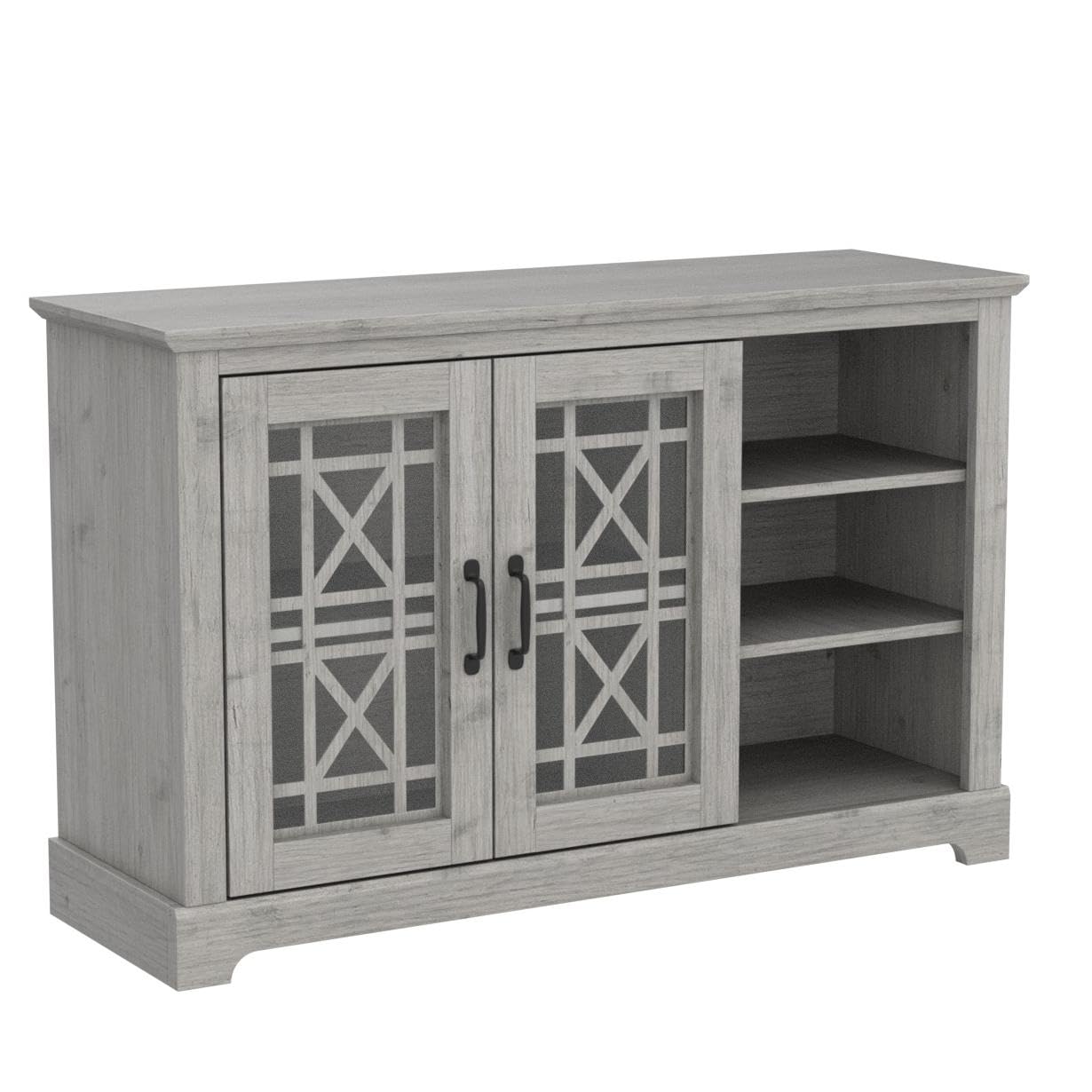 Galano Isadora 2 Door Sideboard with Shelves, Farmhouse Buffet Cabinet, Rustic Storage Cabinet, Coffee Bar for Dining Room, Kitchen, Hallway and Living Room, Mexican Grey