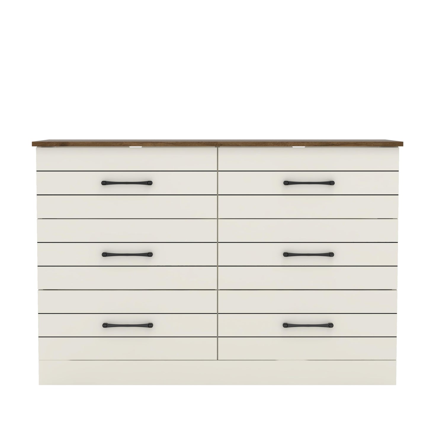 Galano Elis 6 Drawer Dresser Bedroom Dressers with Drawers Storage Wood Chest Tool-Less Ultra Fast Assembly 15.75" D x 47.24" W x 31.54" H Ivory Knotty Oak