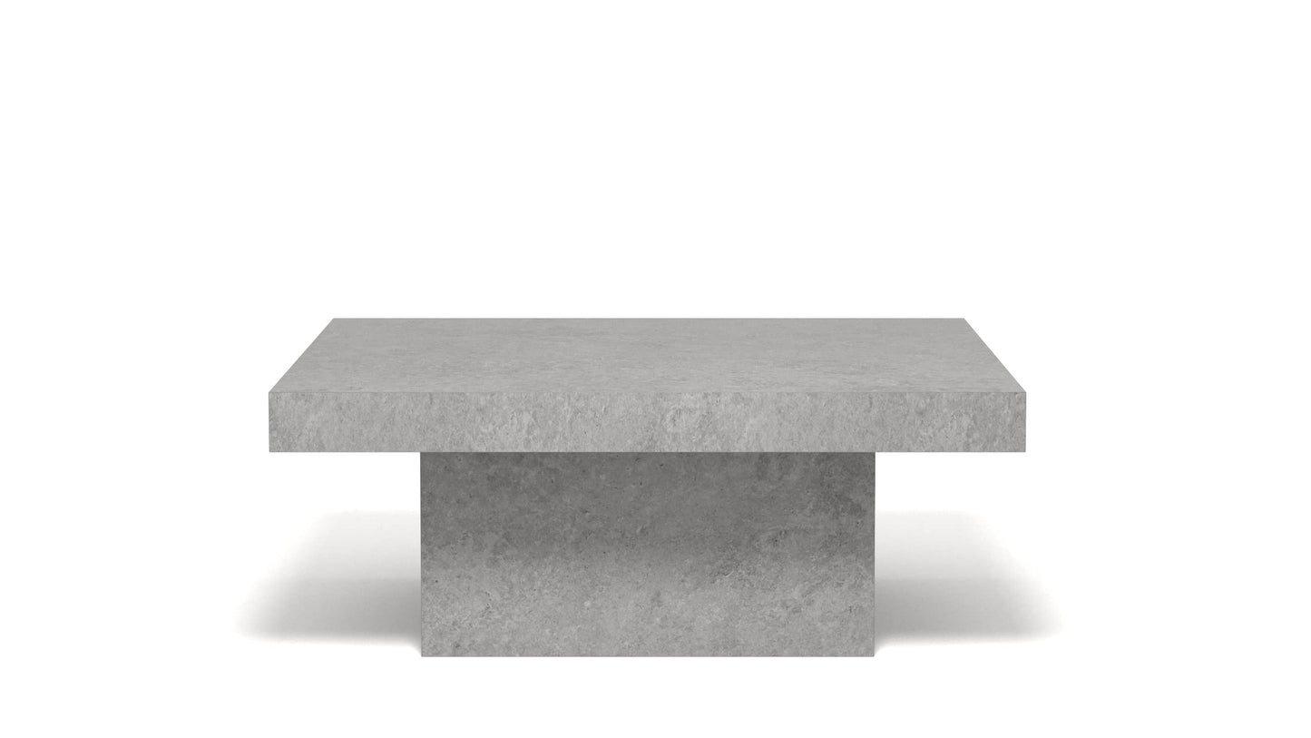 Galano Carmelo Coffee Table - Granite Design Table for Living Room - Natural Distressed Finish Texture - Square Wood Modern - Easy Assembly - Concrete Cool Grey