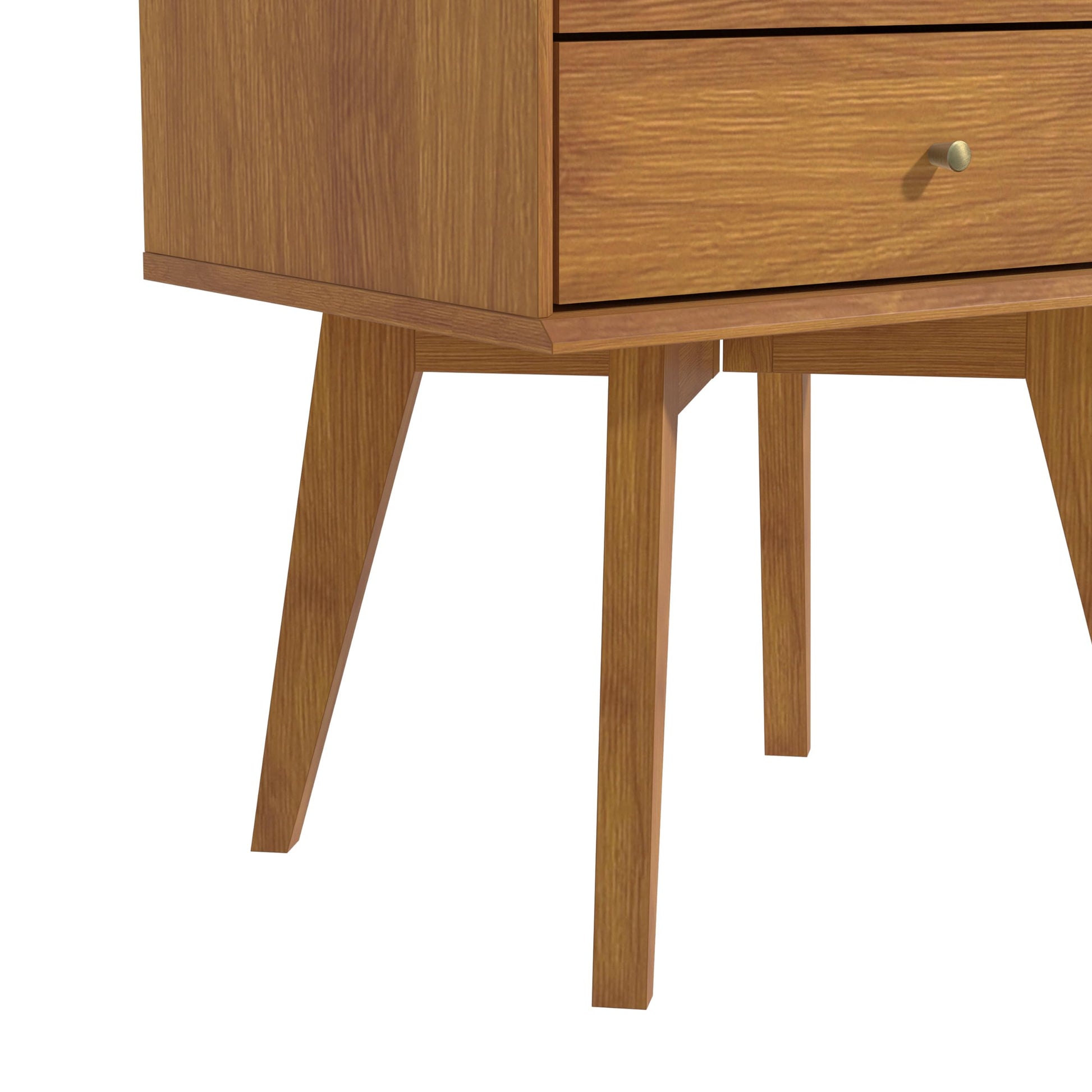 Galano Abby Retro Nightstand - 2 Drawer Dresser - Small Chest of Drawer - Bedroom Furniture - Night Stand - Modern End Table with Storage Drawer - Easy Assembly - Amber Walnut