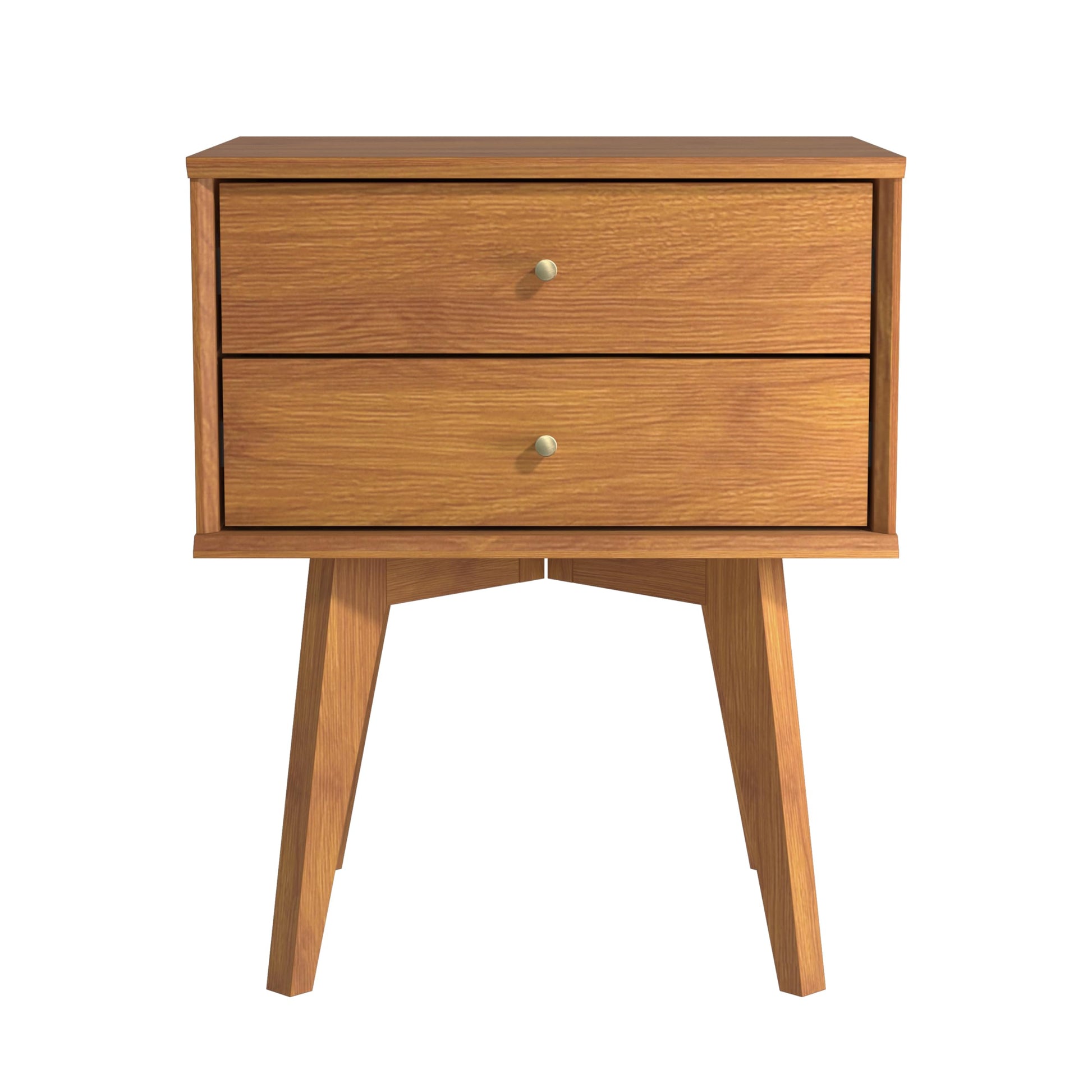 Galano Abby Retro Nightstand - 2 Drawer Dresser - Small Chest of Drawer - Bedroom Furniture - Night Stand - Modern End Table with Storage Drawer - Easy Assembly - Amber Walnut