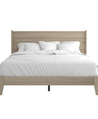 Galano Abby Retro Queen Bed Frame with Headboard - Bed Frame Queen Size - Queen Size Bed Frame - Wood Slat Support - No Box Spring Needed - Strong Weight Capacity - Oslo Oak