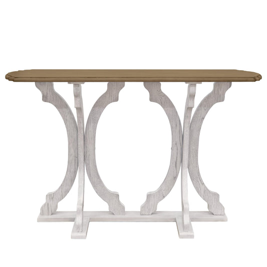 Galano Doynton Console Table, Small Entryway Table, Thin Sofa Table, Side Table, Display Table, for Hallway, Bedroom, Living Room, Foyer, 45.98" D x 11.81" W x 29.92" H, Antique Oak & White