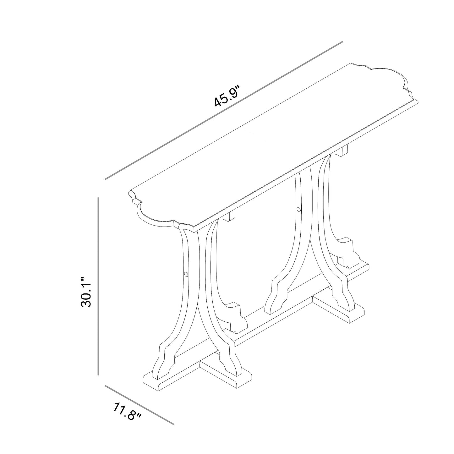 Galano Doynton Console Table, Small Entryway Table, Thin Sofa Table, Side Table, Display Table, for Hallway, Bedroom, Living Room, Foyer, 45.98" D x 11.81" W x 29.92" H, Antique Oak & White