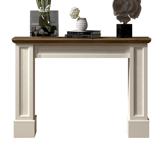 Galano Plunto Console Table, Small Entryway Table, Thin Sofa Table, Side Table, Display Table, for Hallway, Bedroom, Living Room, Foyer, 11.73" D x 46.54" W x 33.27" H, Ivory Knotty Oak