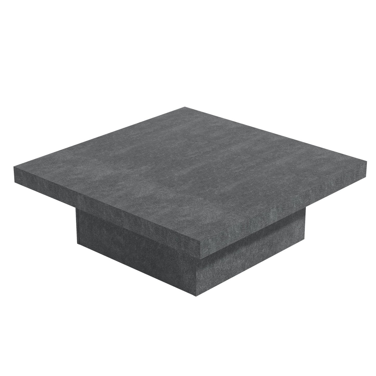 Galano Carmelo Coffee Table for Living Room, Square Minimalist Center Table with Industrial Design, Abundance Top Surface for Decor Display, Grey Stone