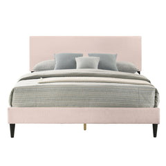 Galano Bayson Brooklyn Queen Platform Bed Frame 43.11" High Headboard Tall Upholstered Bed, No Box Spring Required, Wood Slat Support, Easy Assembly, Pink