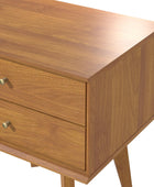 Galano Abby Retro Nightstand Set of 2, 2 Drawer Dresser for Bedroom, Small Dresser with 2 Drawers, Bedside Furniture, Night Stand, End Table for Bedroom, Amber Walnut