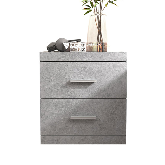 Galano Carmelo Nightstand Modern Side End Table with Storage for Living Room, Bedroom and Small Spaces, Bedside Tables with Solid Wood Legs, Tool-Less Assembly, Concrete Cool Grey